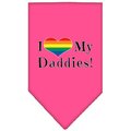 Mirage Pet Products I Heart My Daddies Screen Print BandanaBright Pink Small 66-196 SMBPK